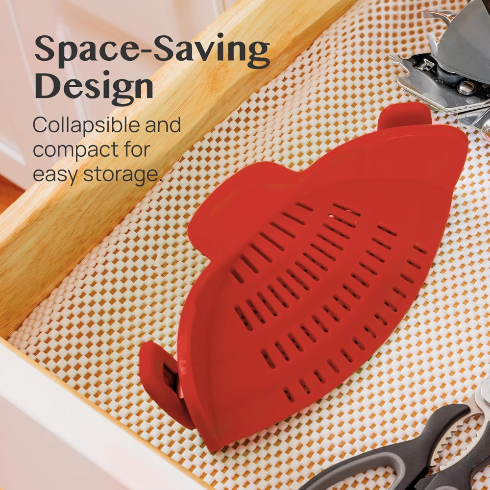 Clip On Silicone Pot Pasta Strainer