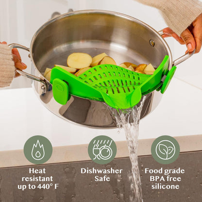 Clip On Silicone Pot Pasta Strainer