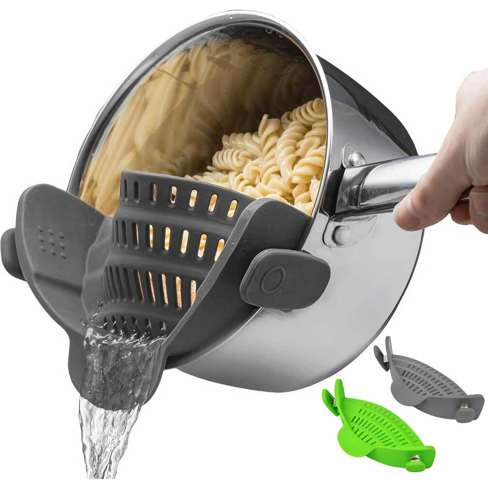 Clip On Silicone Pot Pasta Strainer