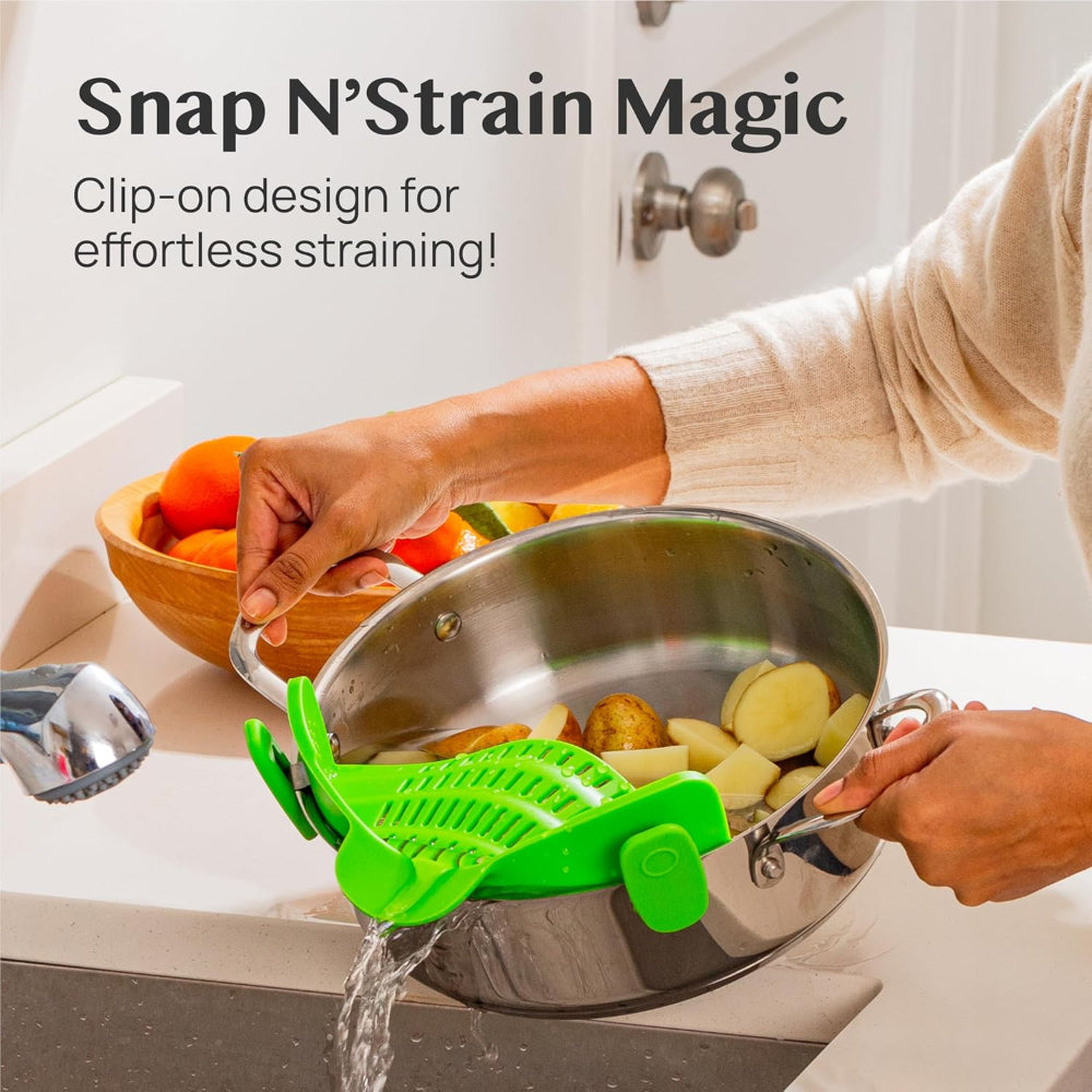 Clip On Silicone Pot Pasta Strainer