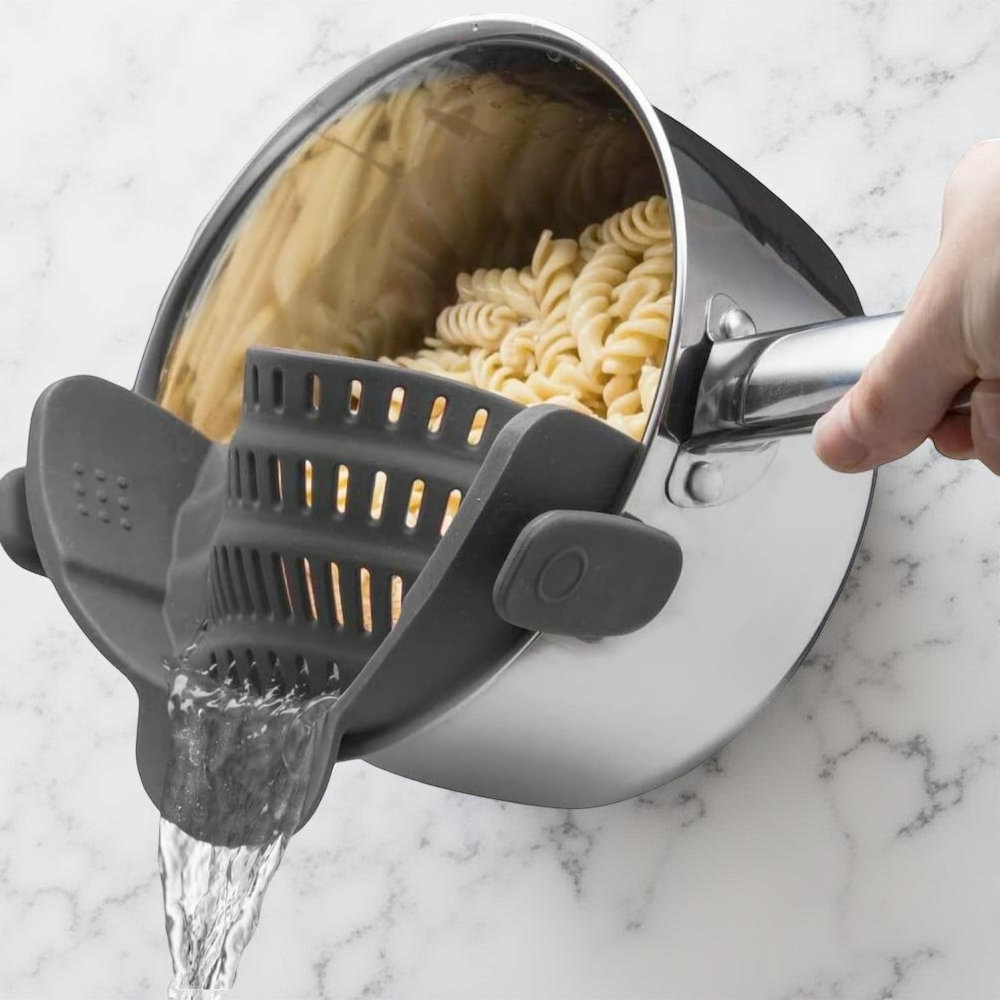 Clip On Silicone Pot Pasta Strainer