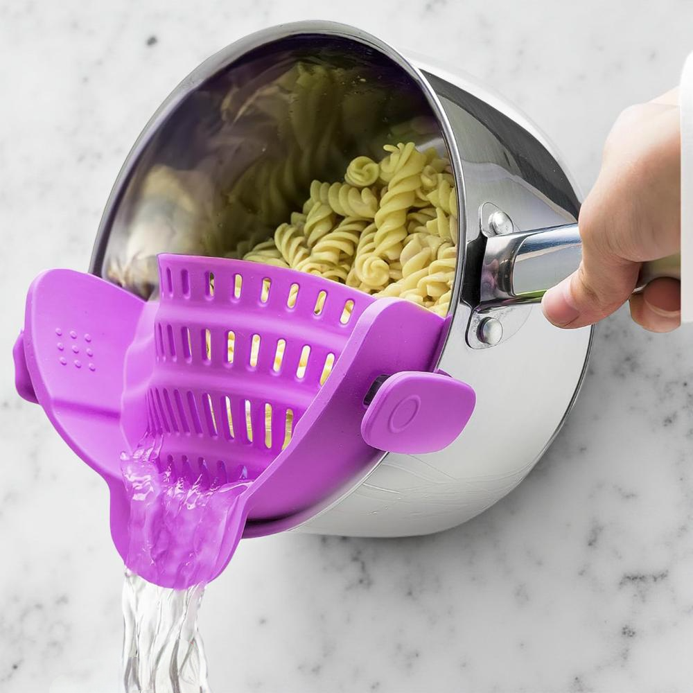 Clip On Silicone Pot Pasta Strainer