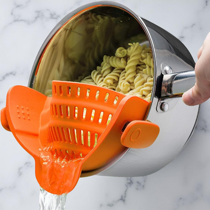 Clip On Silicone Pot Pasta Strainer