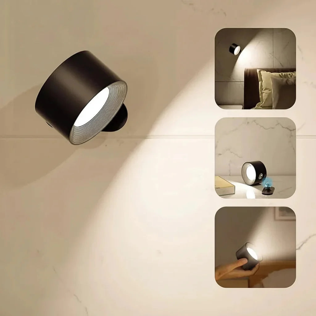 Cordless Rotating LED Wall Night Lamp