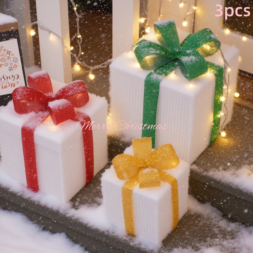 Lighted Gift Box Set Outdoor Christmas Decorations LED Holiday Décor 8