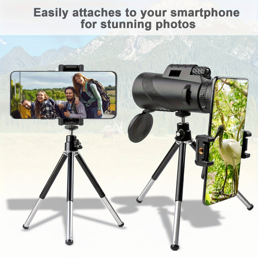 HD Monocular Telescope with Phone Mount