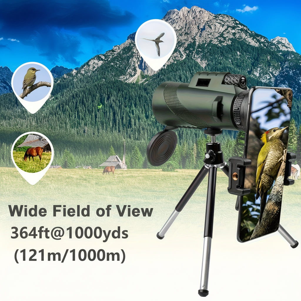 HD Monocular Telescope with Phone Mount