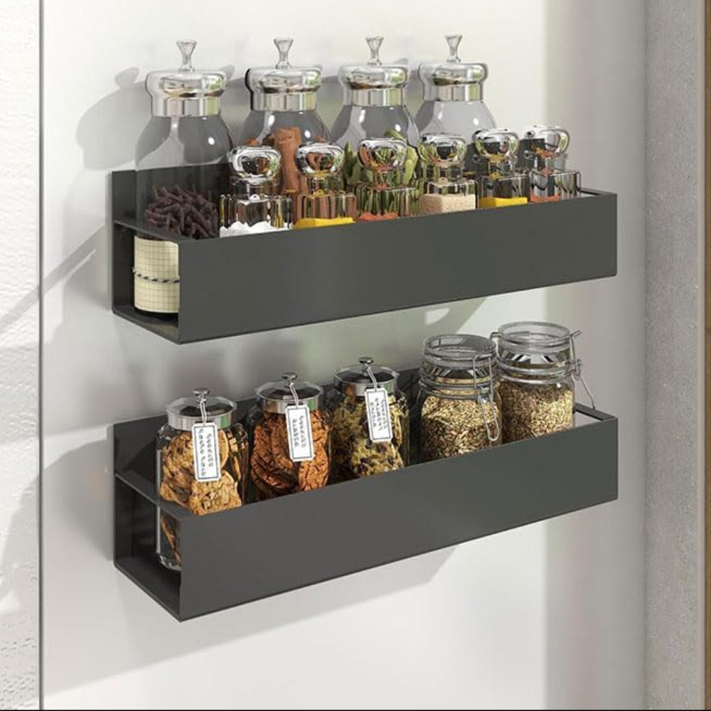 Magnetic Metal Spice Rack Wall Shelf