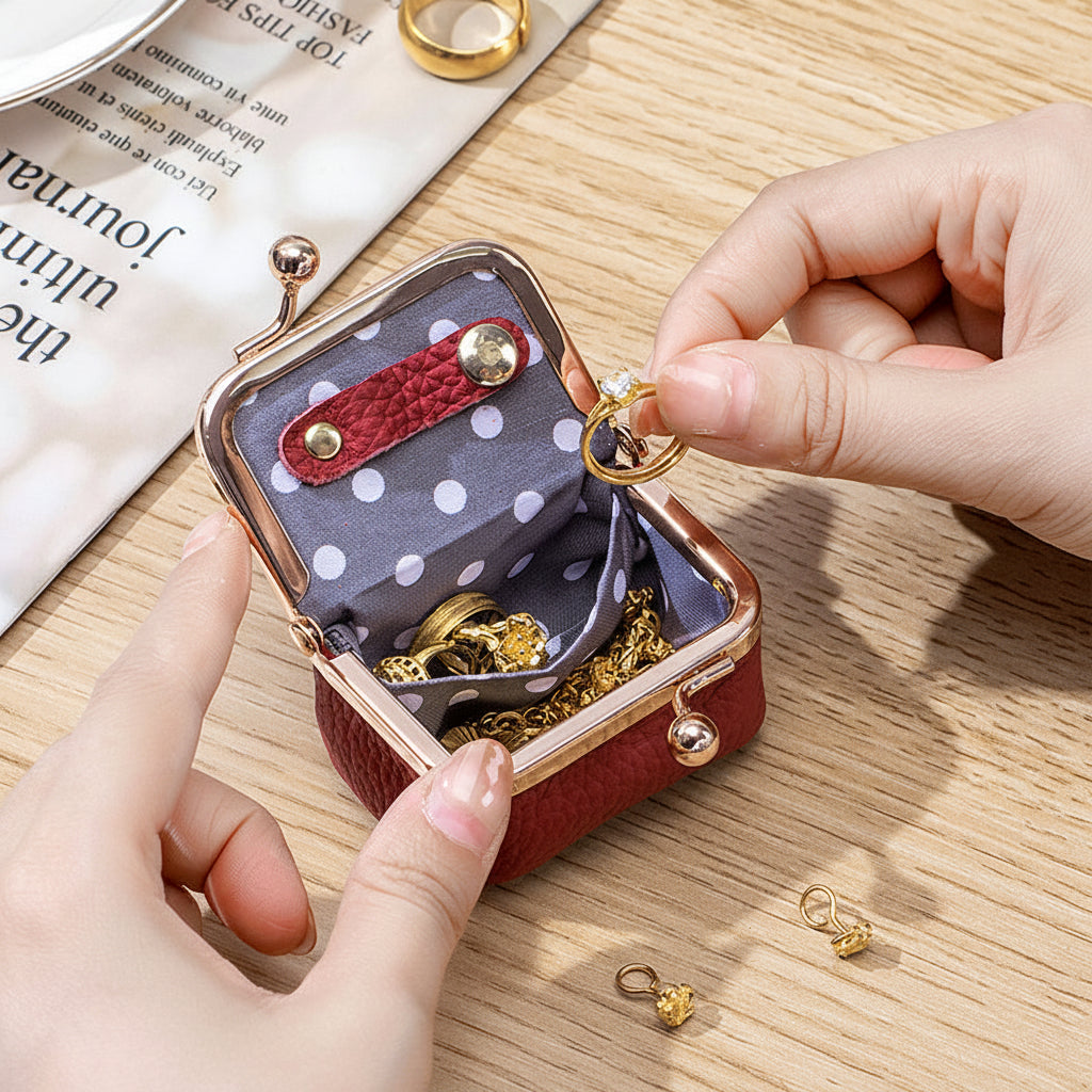 Mini Leather Travel Jewellery Box