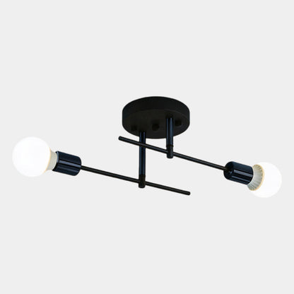 Black & Gold Twin Light Ceiling Lamp