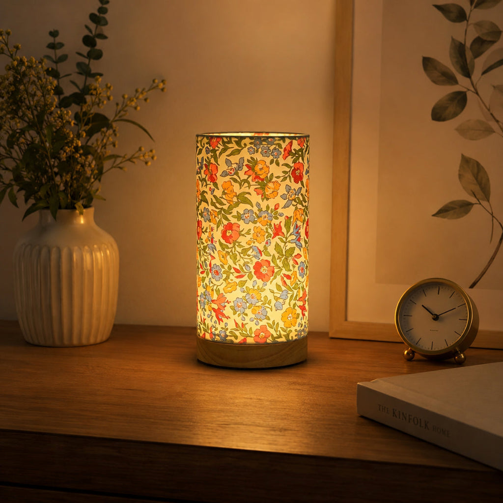 Wooden USB Bedside Table Lamp