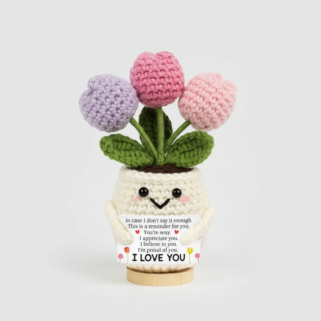 Handmade Crochet Flower Desk Decor