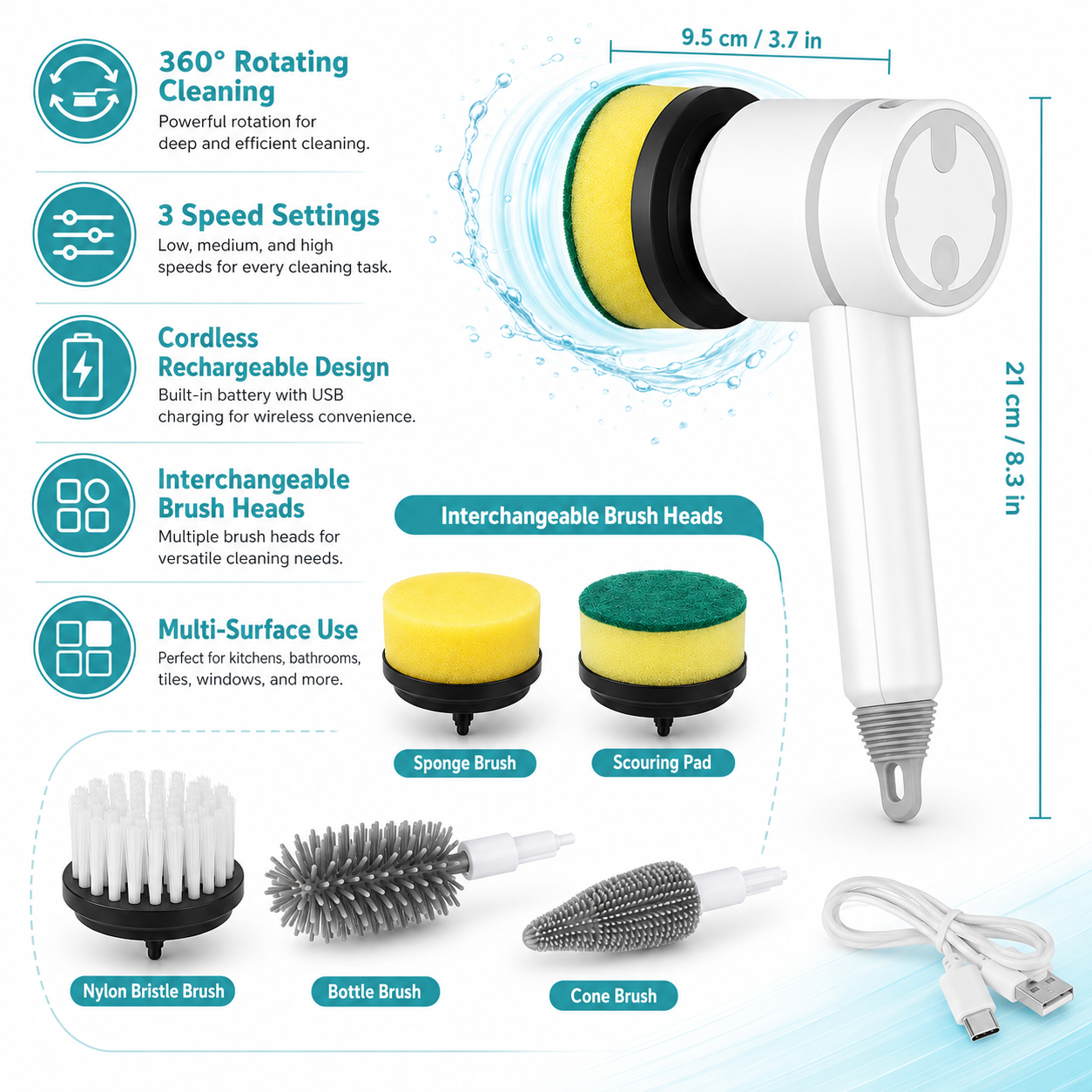 Cordless Electric Cleaning Brush