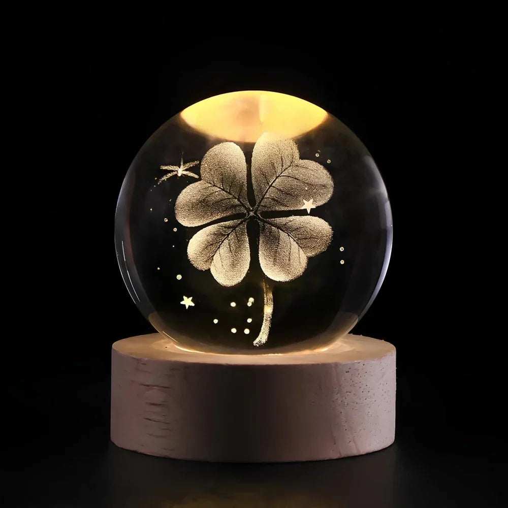 3D Engraved Crystal Ball Planet Lamp