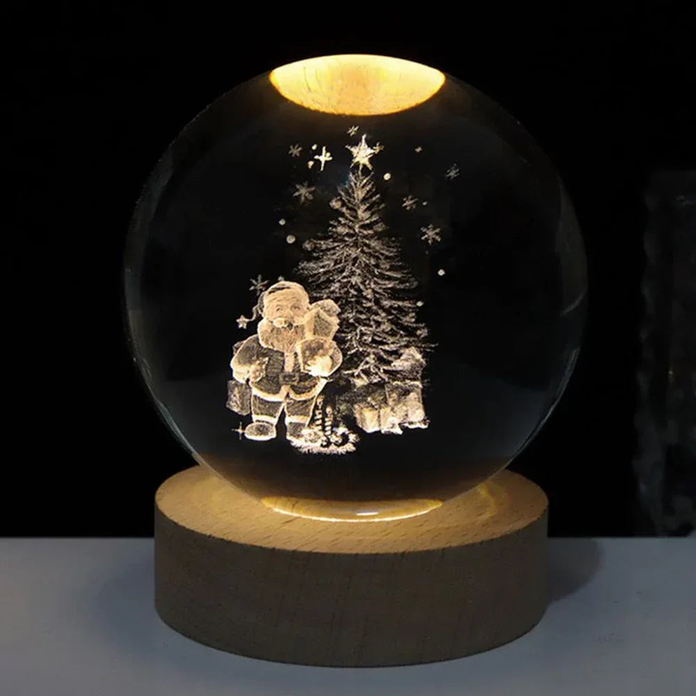 3D Engraved Crystal Ball Planet Lamp