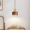 Walnut & Brass Cylinder Pendant