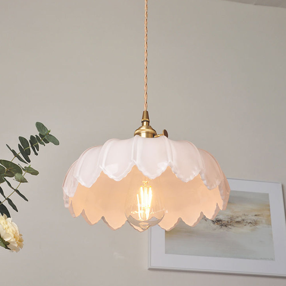 Vintage Flower Glass Pendant