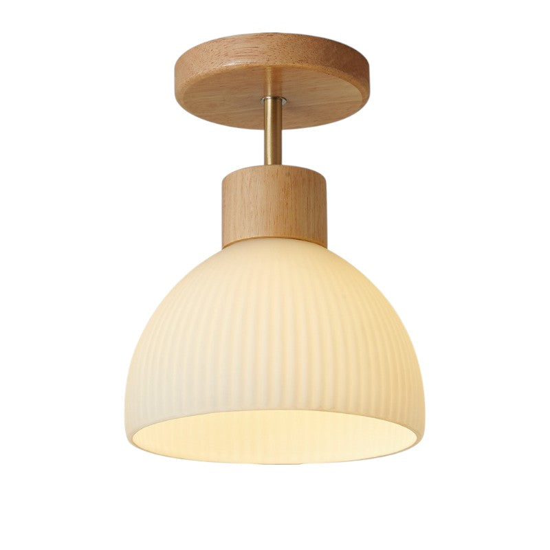 Ailse Wood & Glass Ceiling Lamp
