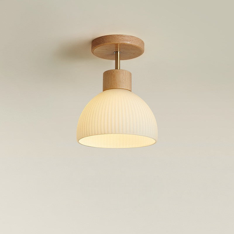 Ailse Wood & Glass Ceiling Lamp