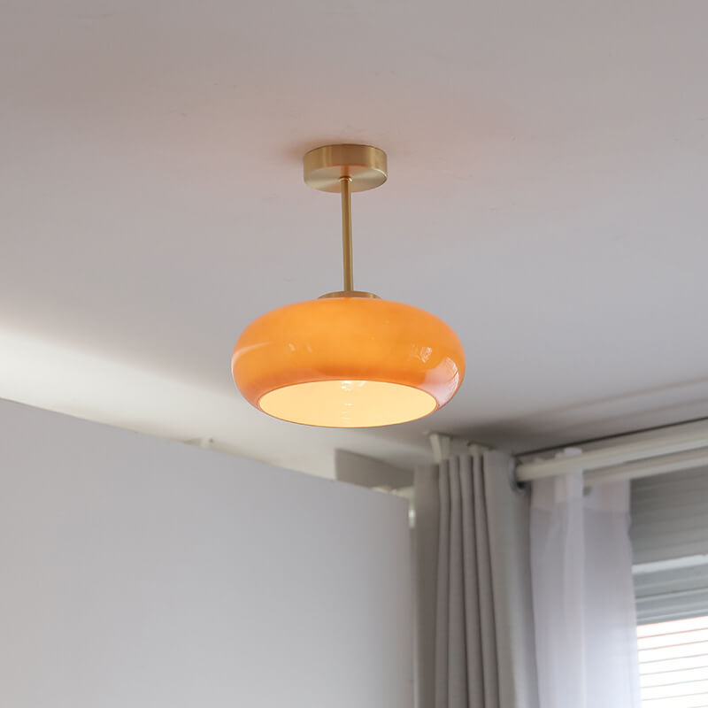 Vintage Brass Glass Ceiling Light
