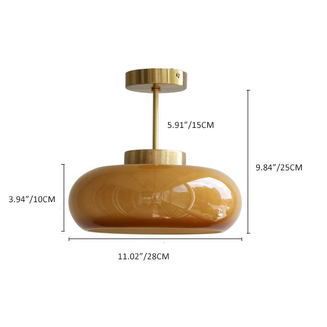 Vintage Brass Glass Ceiling Light
