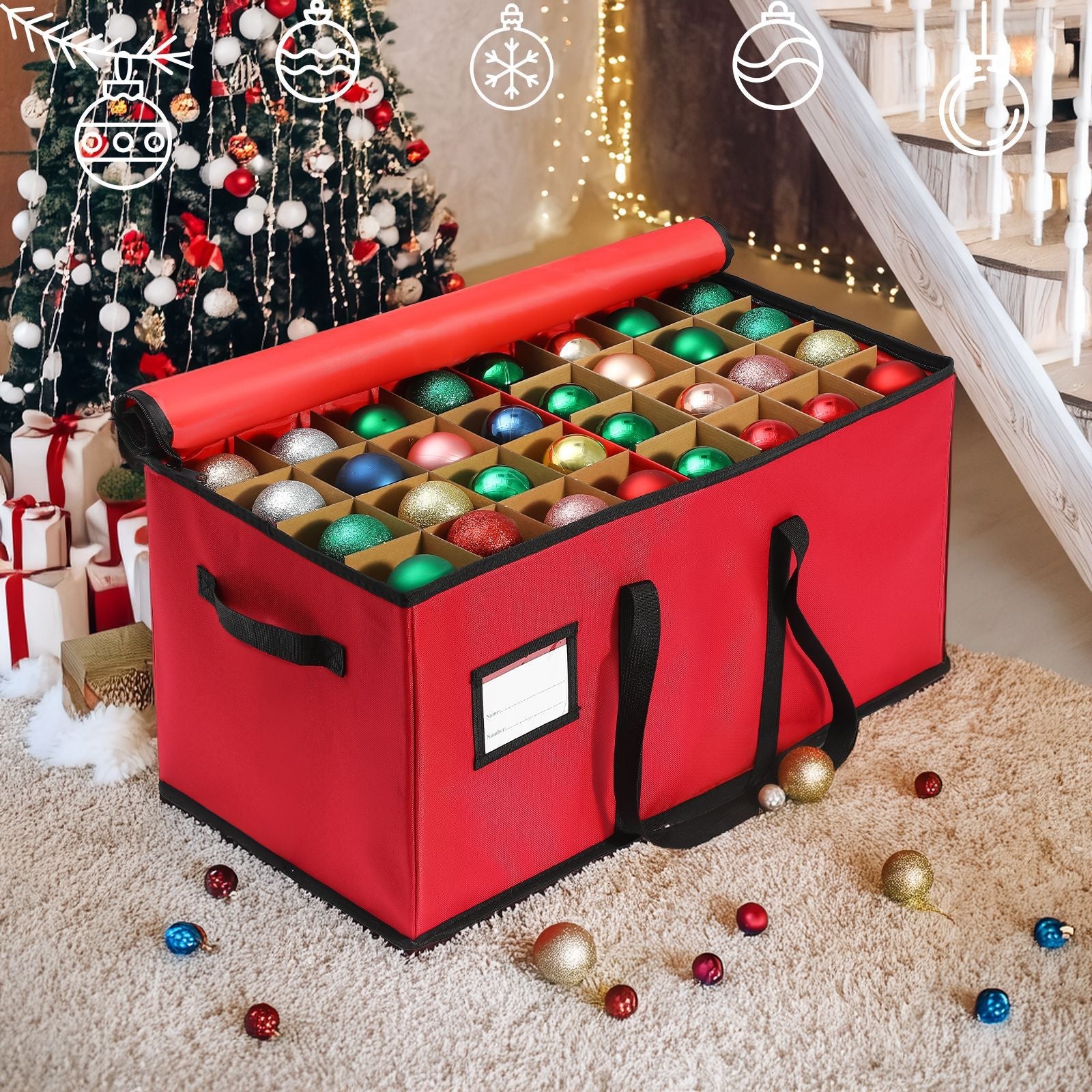 Stackable Fabric Ornament Storage Bag