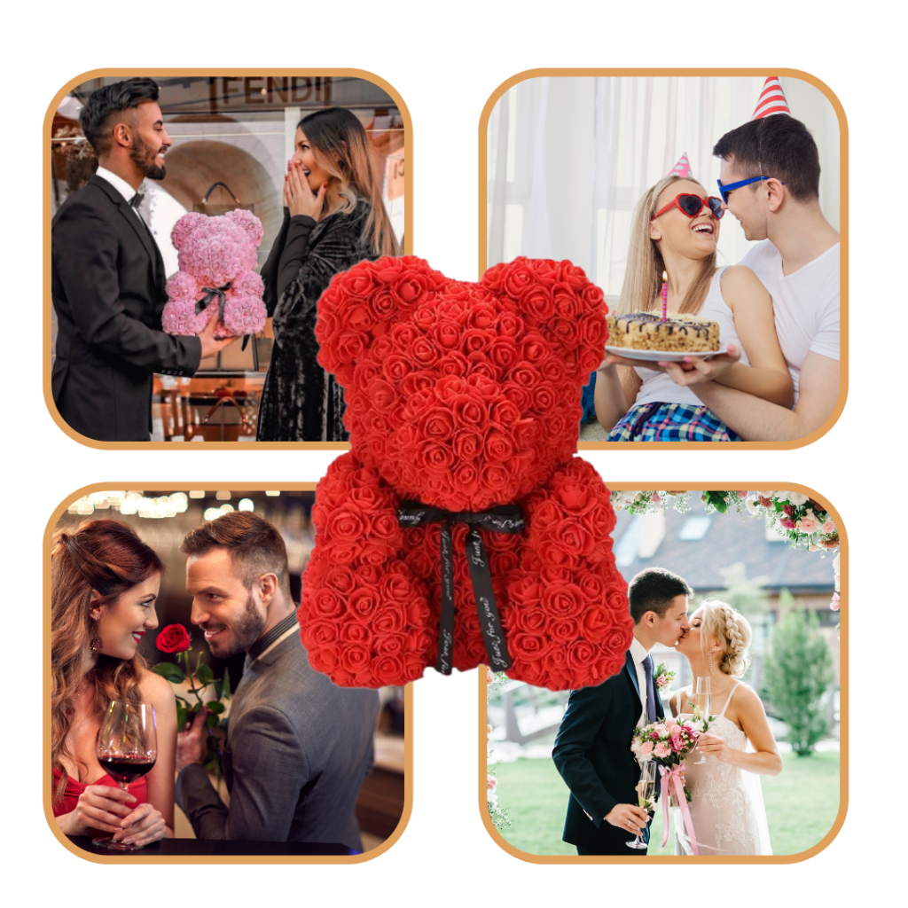 Rose Bear Artificial Flower Teddy