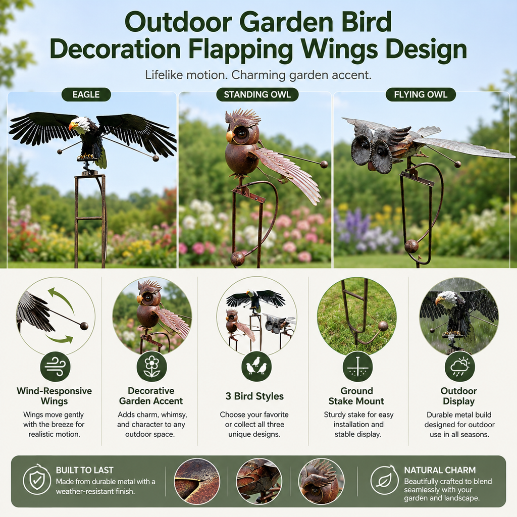 Flapping Wings Garden Bird Decoration