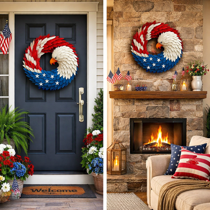 Eagle Boxwood Memorial Wreath Decor