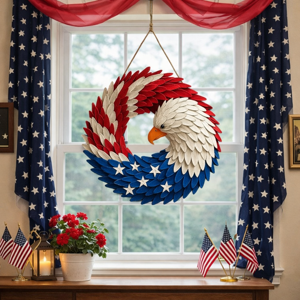 Eagle Boxwood Memorial Wreath Decor