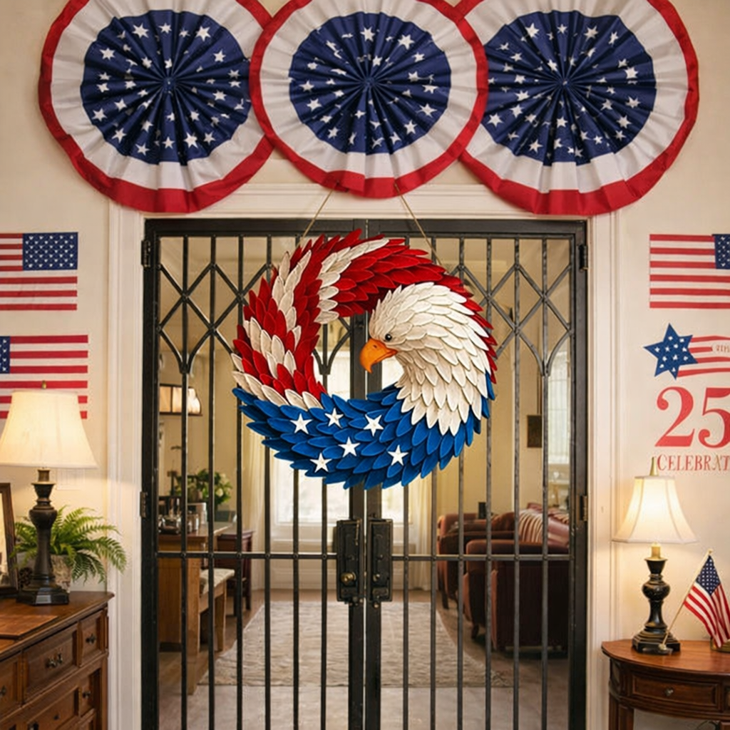 Eagle Boxwood Memorial Wreath Decor