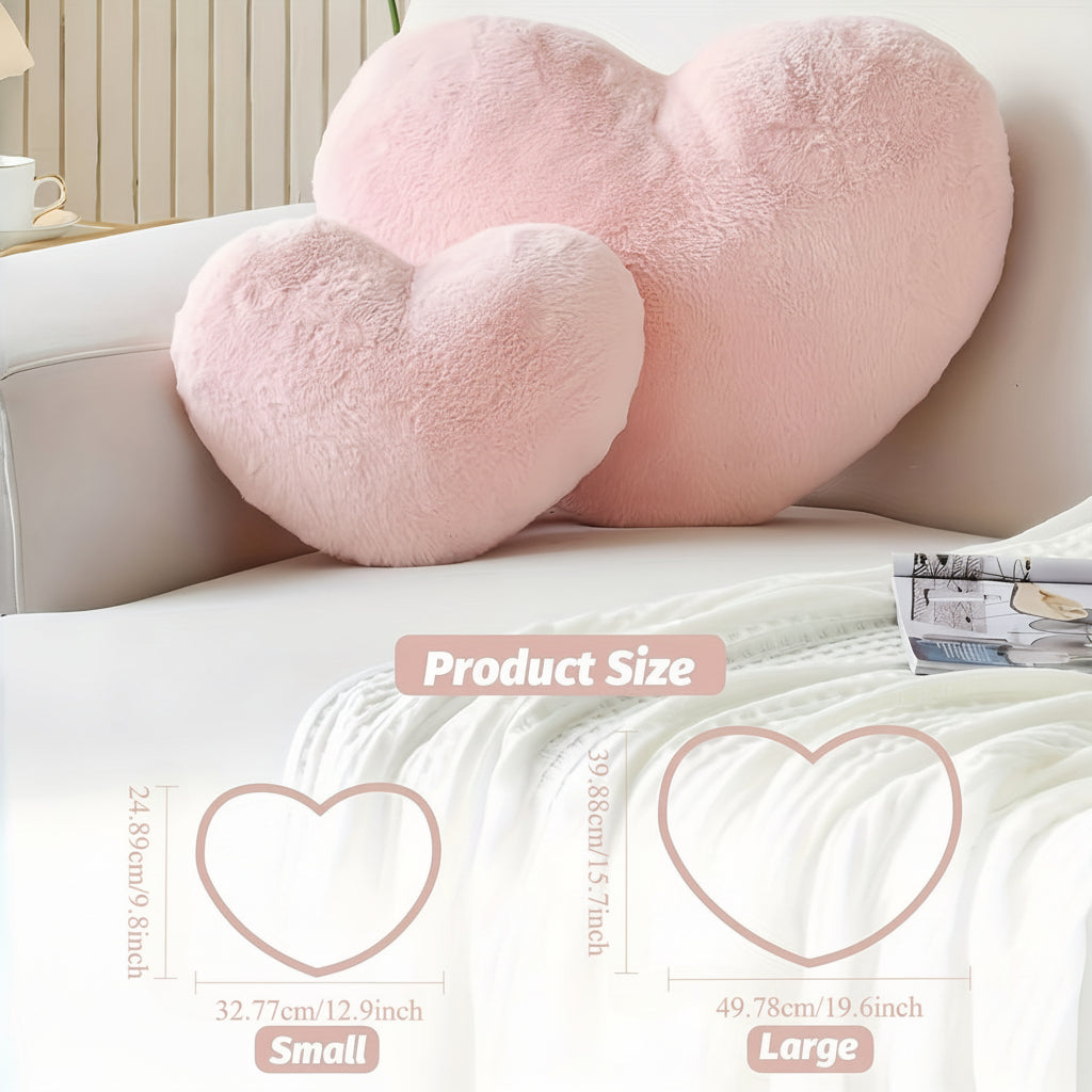 Heart Shaped Plush Sofa Cushion