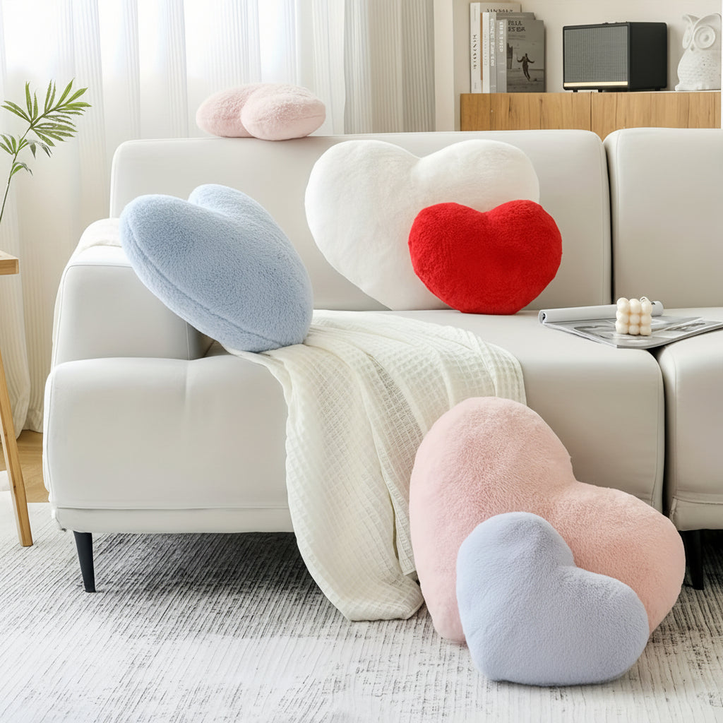 Heart Shaped Plush Sofa Cushion