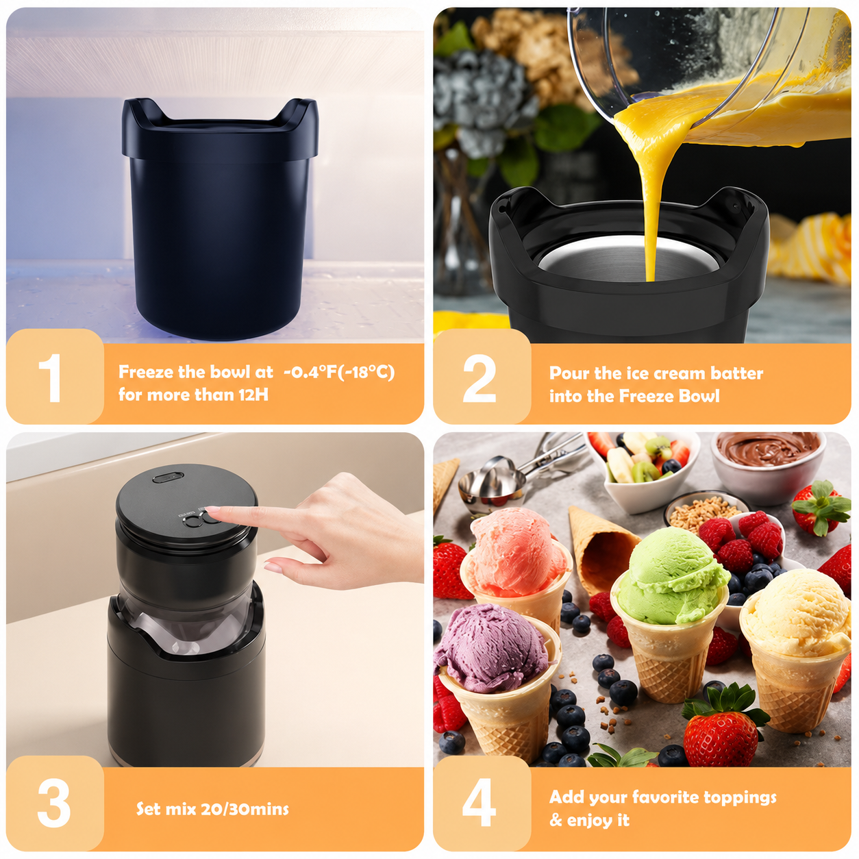 Compact Frozen Yogurt & Ice Cream Maker