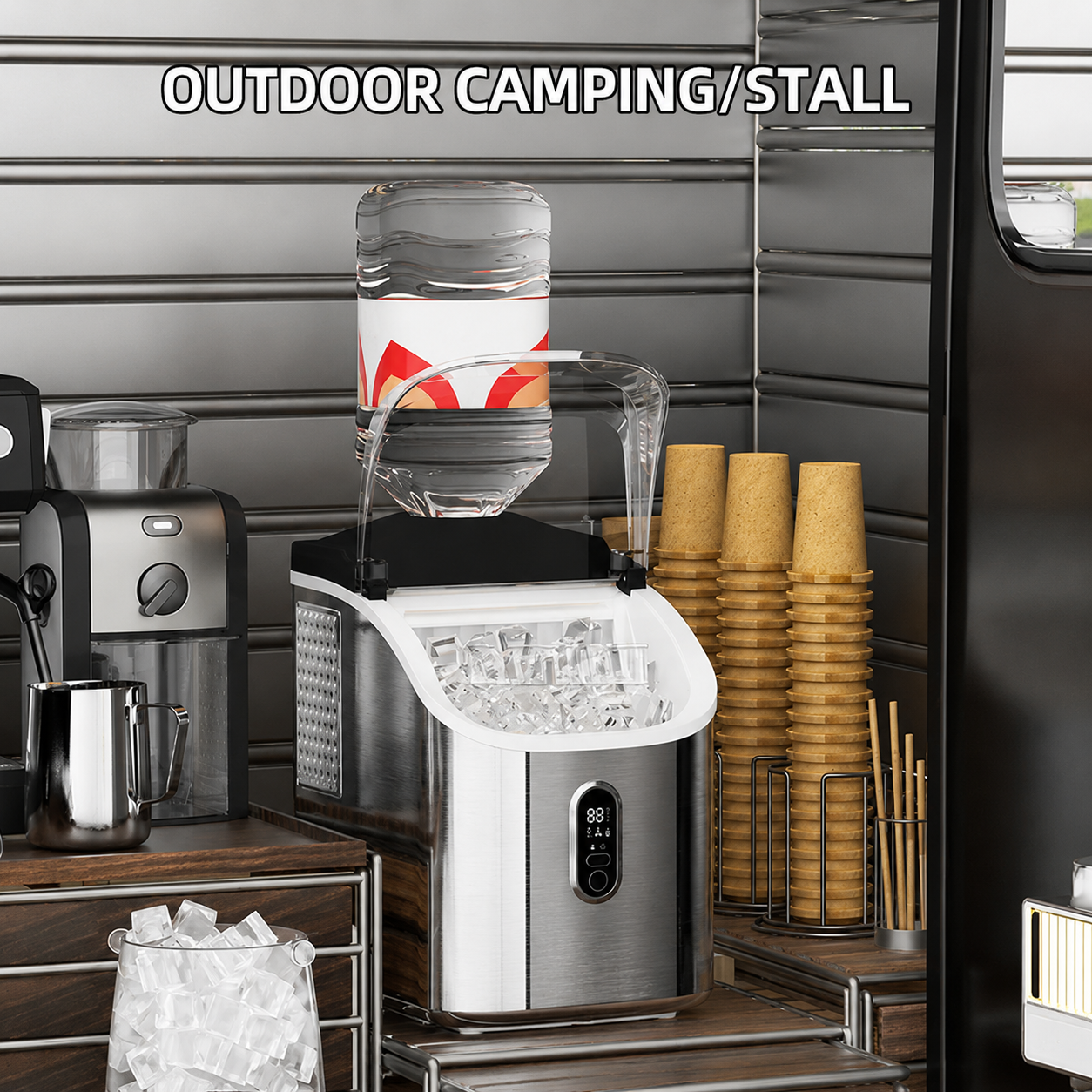 Self-Cleaning Portable Ice Maker Machine