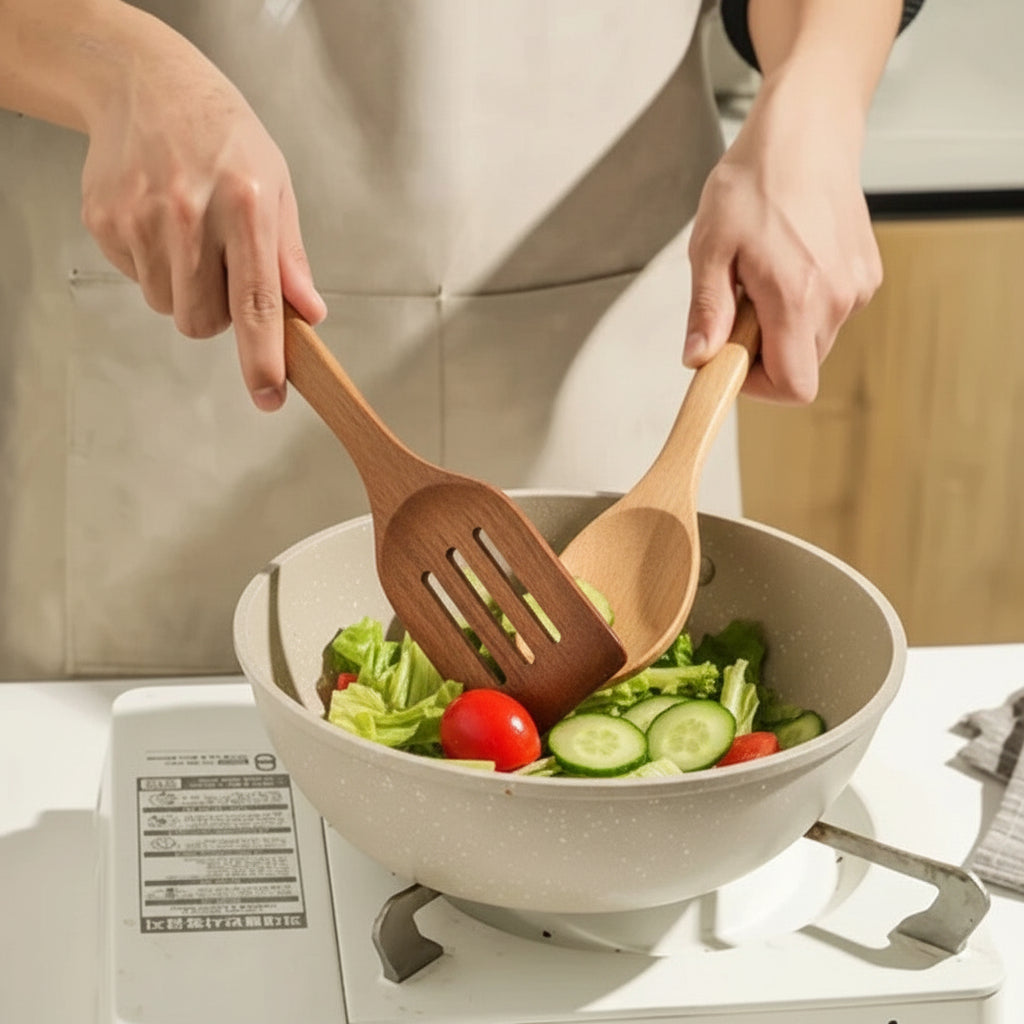 Heat Resistant Wooden Kitchen Tool Set
