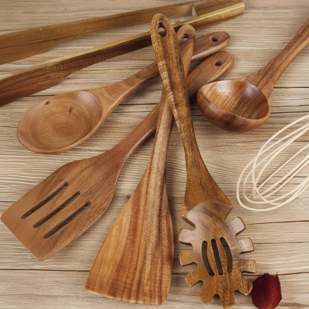 Heat Resistant Wooden Kitchen Tool Set