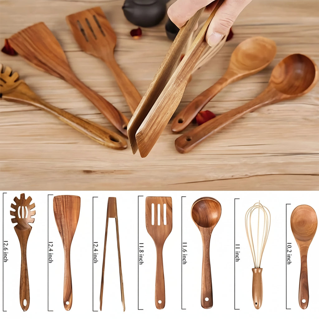 Heat Resistant Wooden Kitchen Tool Set