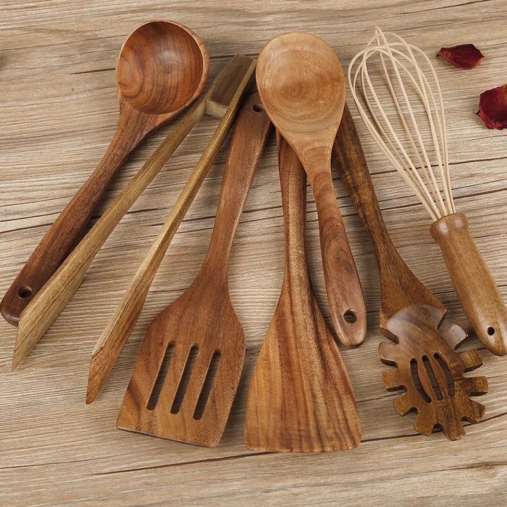 Heat Resistant Wooden Kitchen Tool Set
