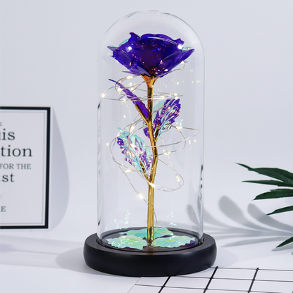 Rose Figure Glass Dome Display