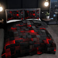 Neon 3D Grid Quilt Cover Set