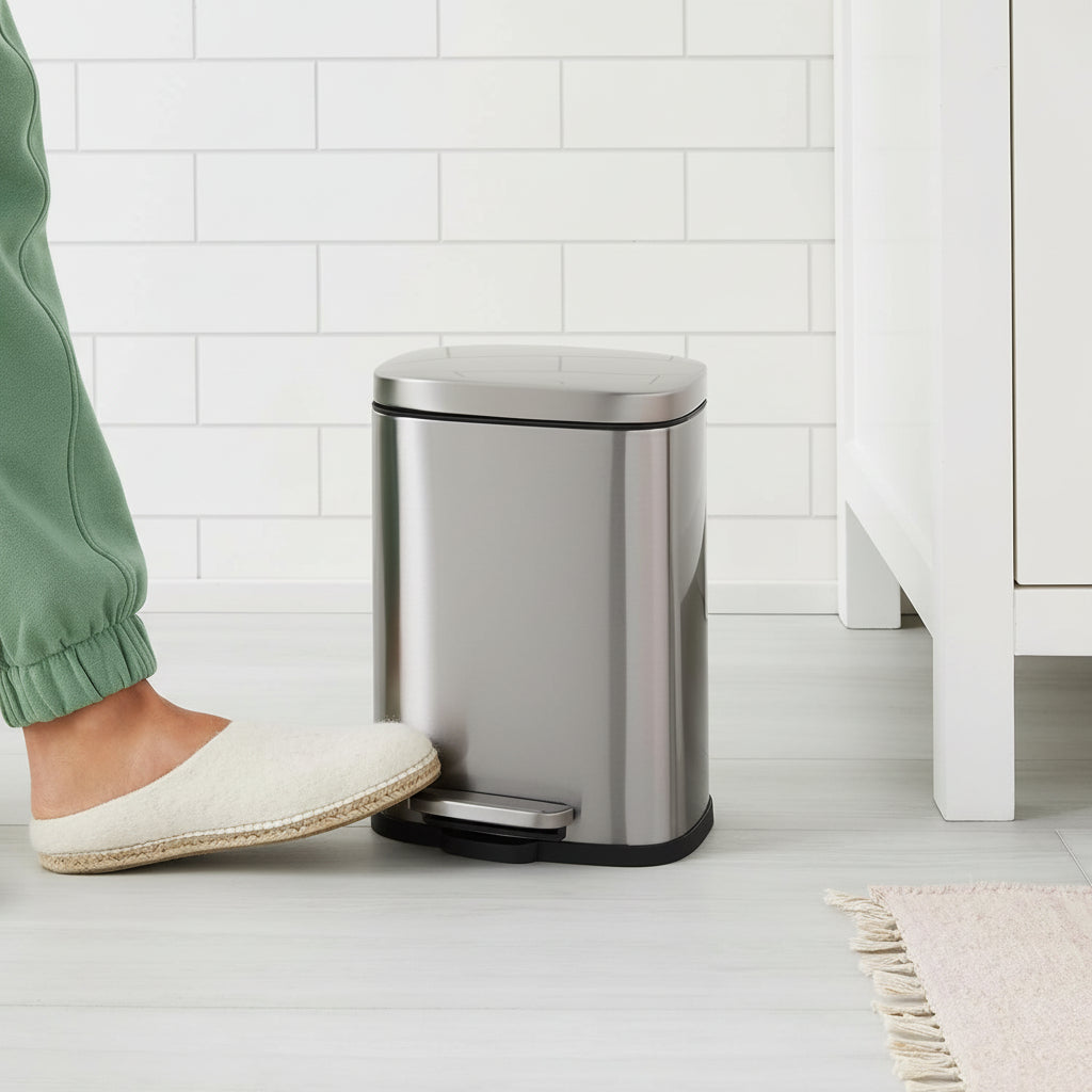 Stainless Steel Soft Close Bathroom Bin