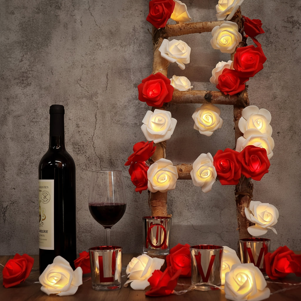 Rose Flower Battery String Lights