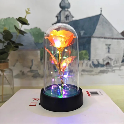 LED Rose Glass Dome Table Lamp
