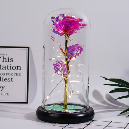 Rose Figure Glass Dome Display