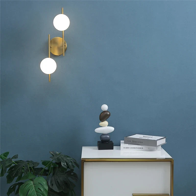 Astra Dual Globe Gold Wall Light