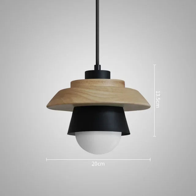 Wood & Macaron Colour Pendant Light