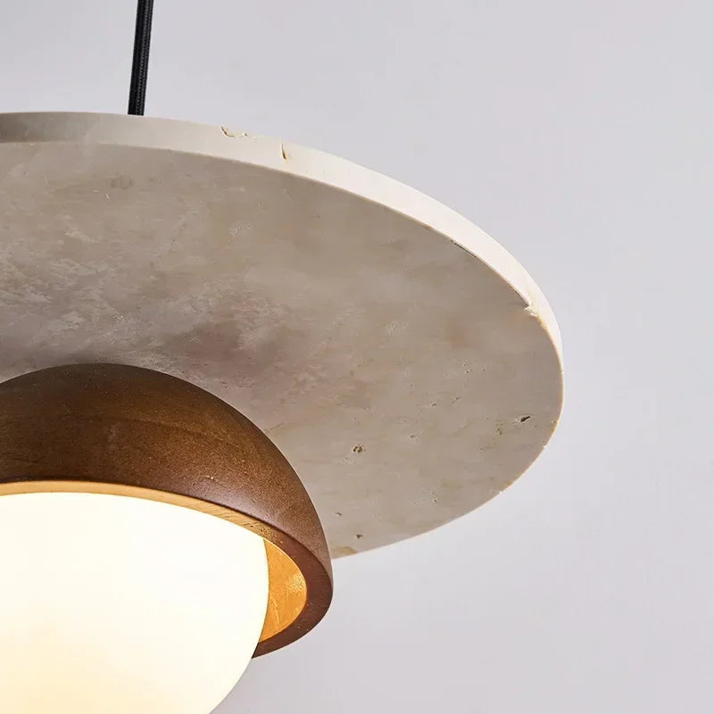 Denmark Walnut & Stone LED Chandelier