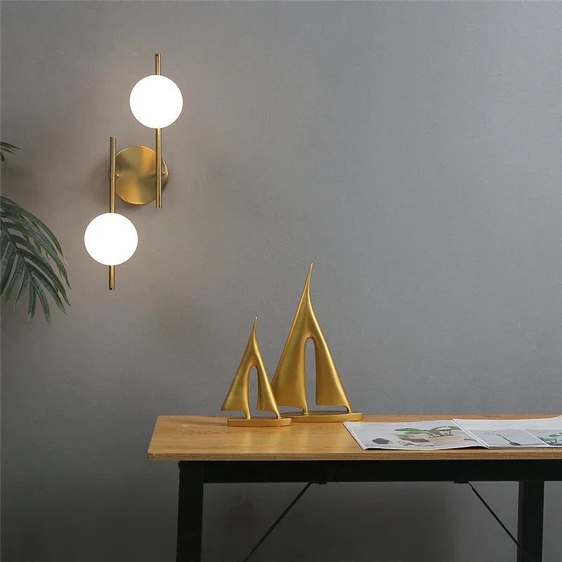 Astra Dual Globe Gold Wall Light