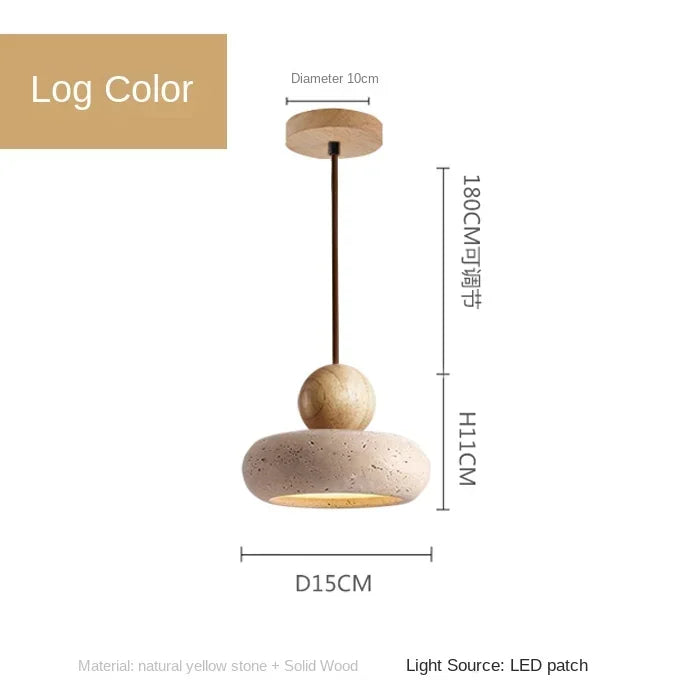 Stone & Wood Minimalist Pendant